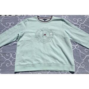 Tommy Hilfiger Crest Sweatshirt XXL Mint Green Crewneck Logo Pullover